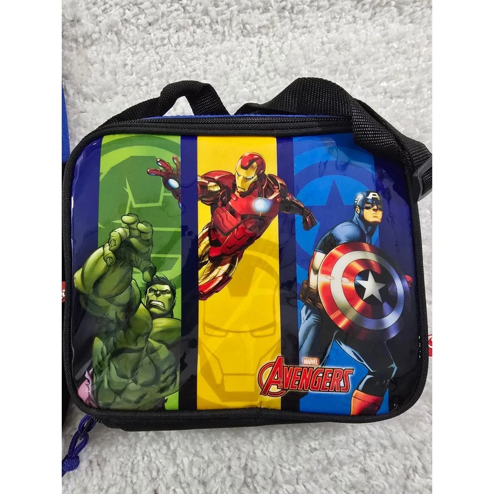 Marvel Avengers Backpack and Lunch Bag Set Blue Captain America Iron Man Hulk